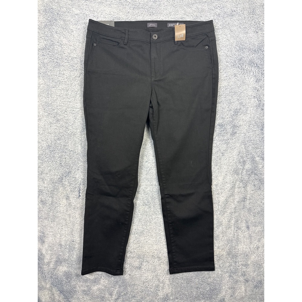 J. Jill Womens 14P Black Authentic Fit Slim Ankle Pants Stretch Denim NWT